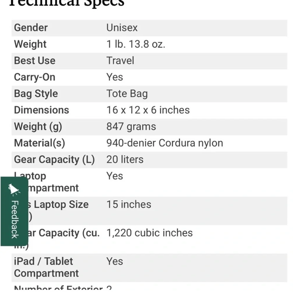 Patagonia Headway Tote Bag/ laptop work Travel Nylon black gray model #48775 - Picture 5 of 14